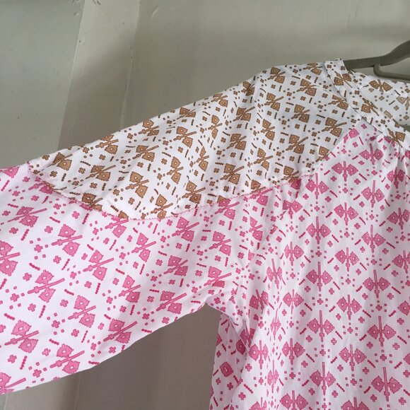 Sundance Pink and White Aztec Print Button-Up Blouse Size XL - Picture 5 of 9